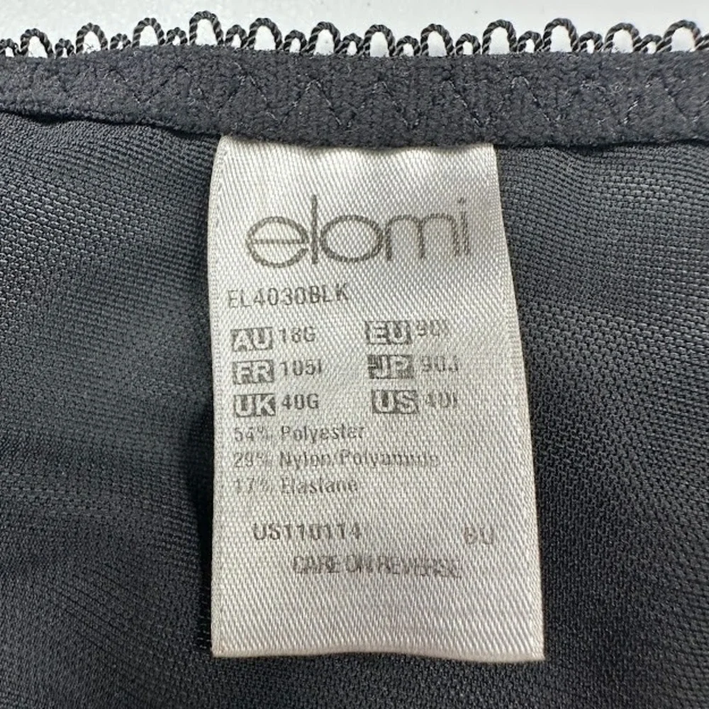 Elomi Cate Bra Womens 40I Black Full Coverage Underwire Lace 4030 - Picture 8 of 10